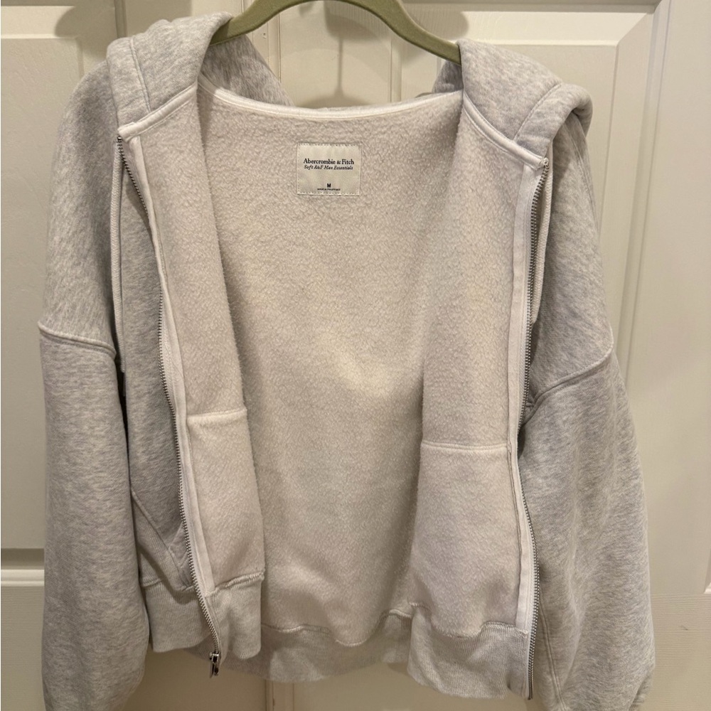 Abercrombie & Fitch Cream Fleece Jacket